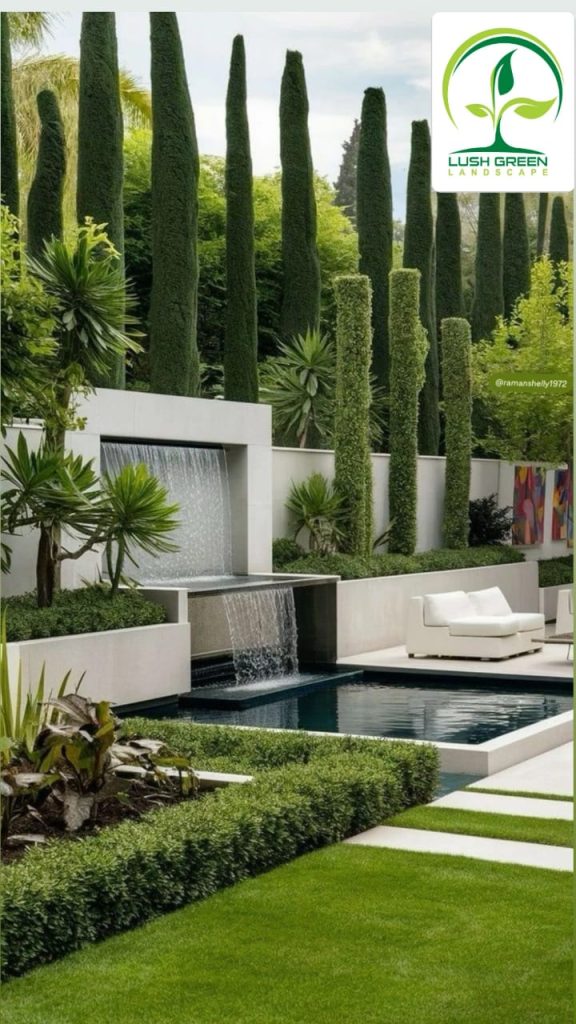 Formal planting & garden steps