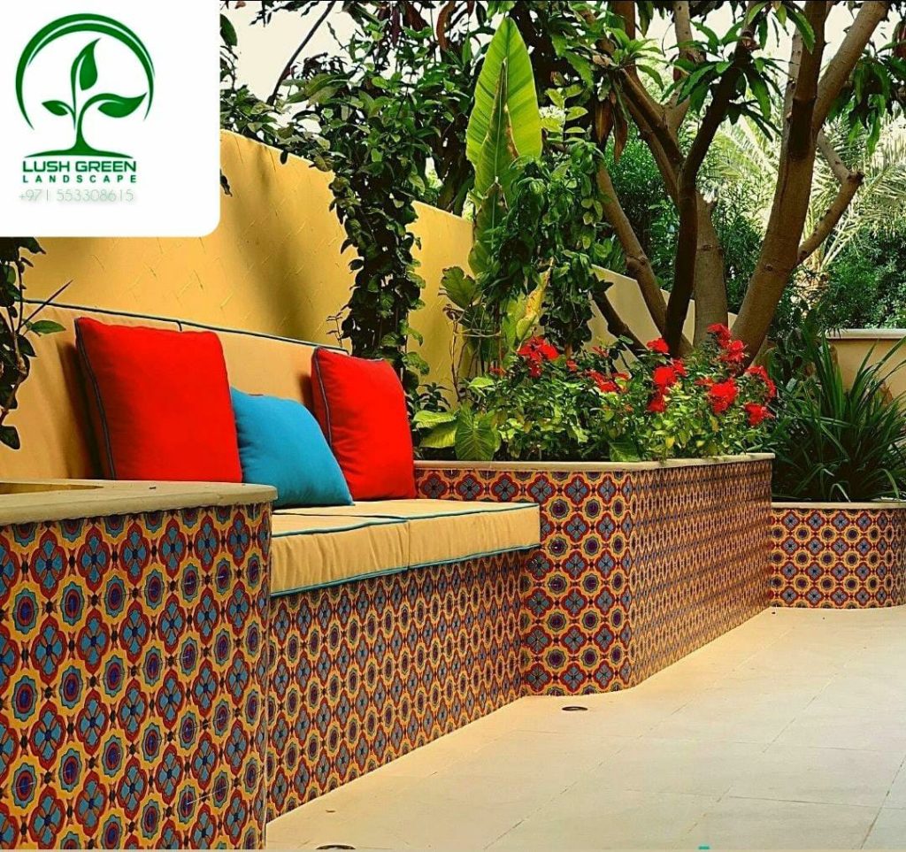 Planted outdoor seating